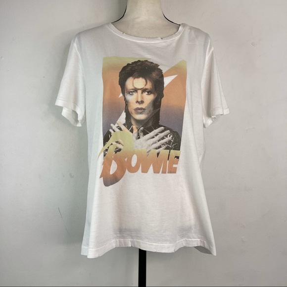 David Bowie Ziggy Stardust Distressed Tee NWT Size L - Picture 2 of 10